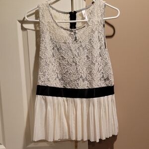 Xhilaration Lace Blouse - Cream and Black